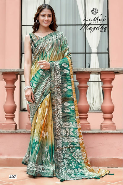 Mugdha Vol 4 Kashvi Creation Dola Sarees Wholesale Rate