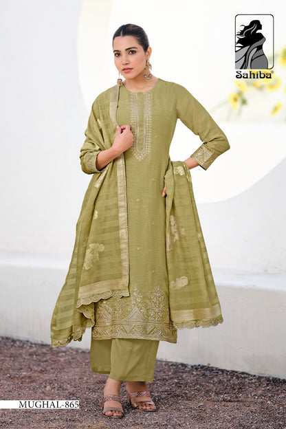 Mughal Sahiba Organza Pant Style Suits Supplier India