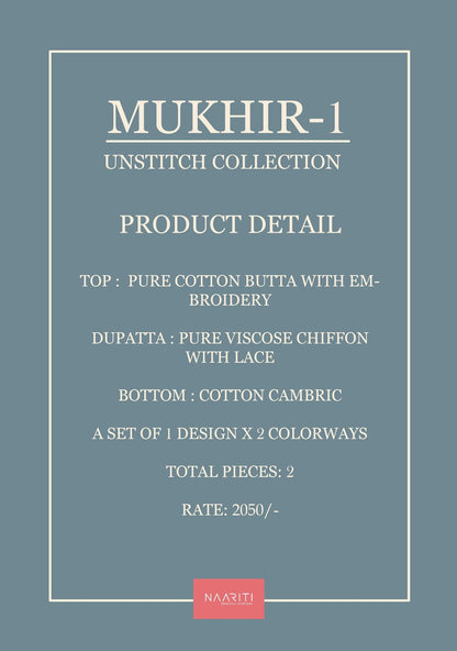 Mukhir 1 Naariti Pure Cotton Salwar Suits Wholesaler Ahmedabad
