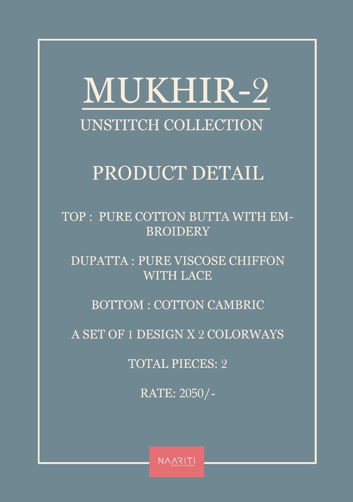Mukhir 2 Naariti Pure Cotton Salwar Suits Supplier Ahmedabad