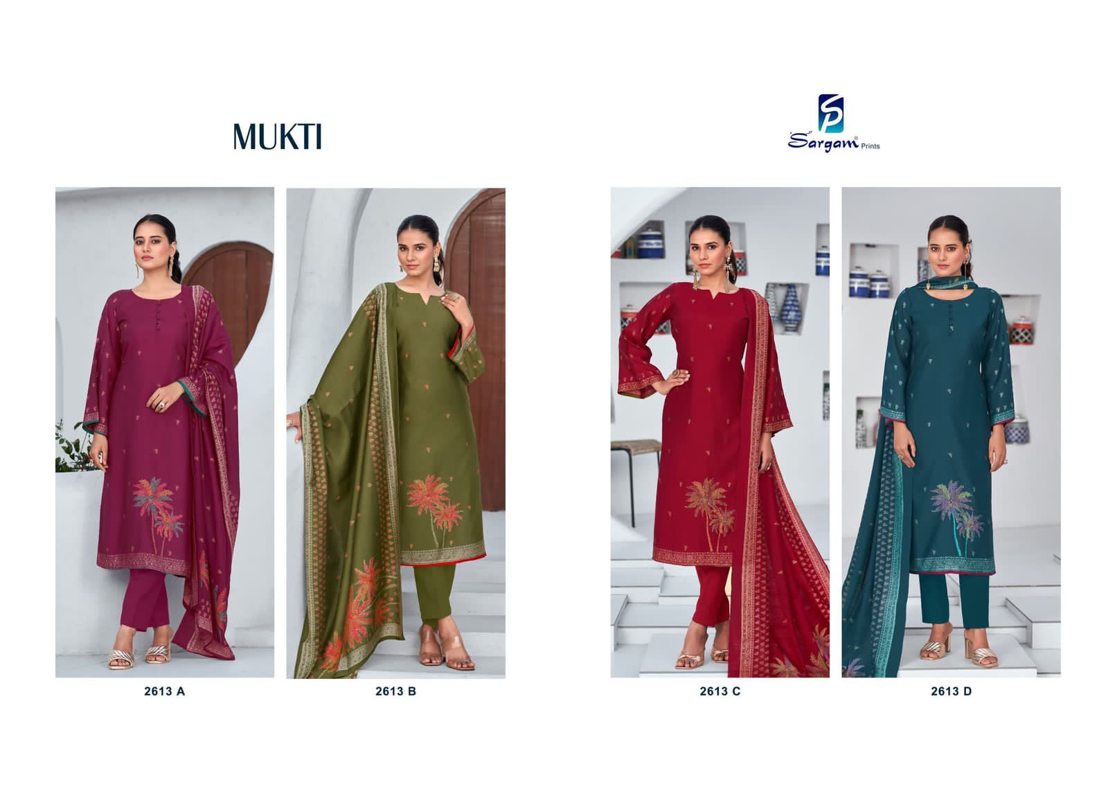 Mukti Sargam Prints Viscose Modal Pant Style Suits Wholesale Price