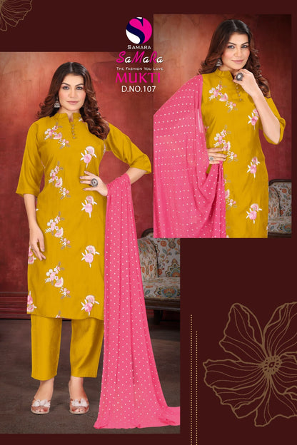 Mukti Vol 1 Samara Vertican Readymade Pant Style Suits Exporter Ahmedabad