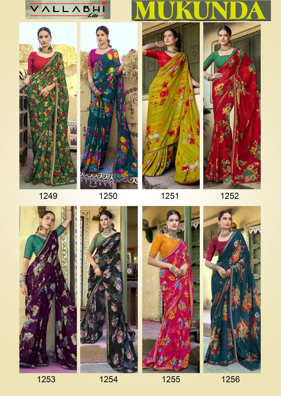 Mukunda Vallabhi Lite Georgette Sarees Wholesaler Gujarat
