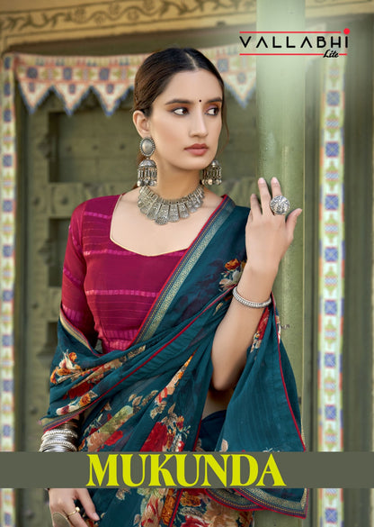 Mukunda Vallabhi Lite Georgette Sarees Wholesaler Gujarat
