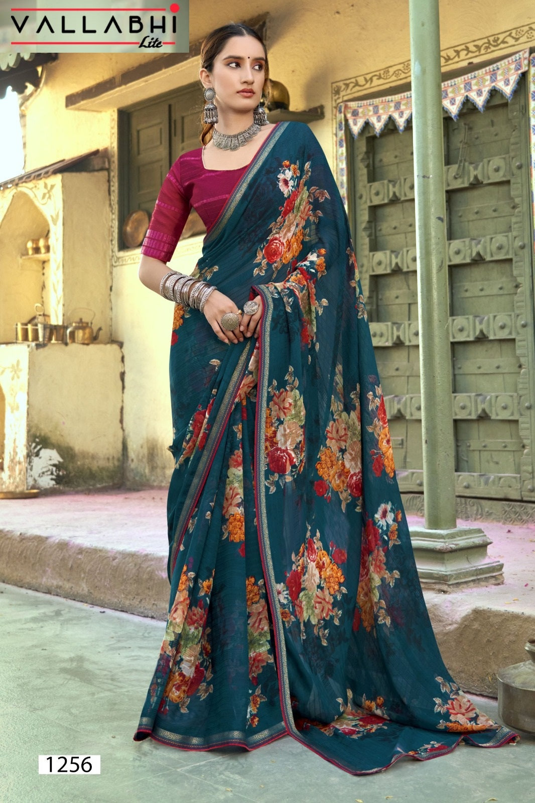 Mukunda Vallabhi Lite Georgette Sarees Wholesaler Gujarat