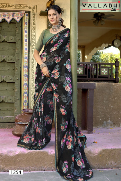 Mukunda Vallabhi Lite Georgette Sarees Wholesaler Gujarat