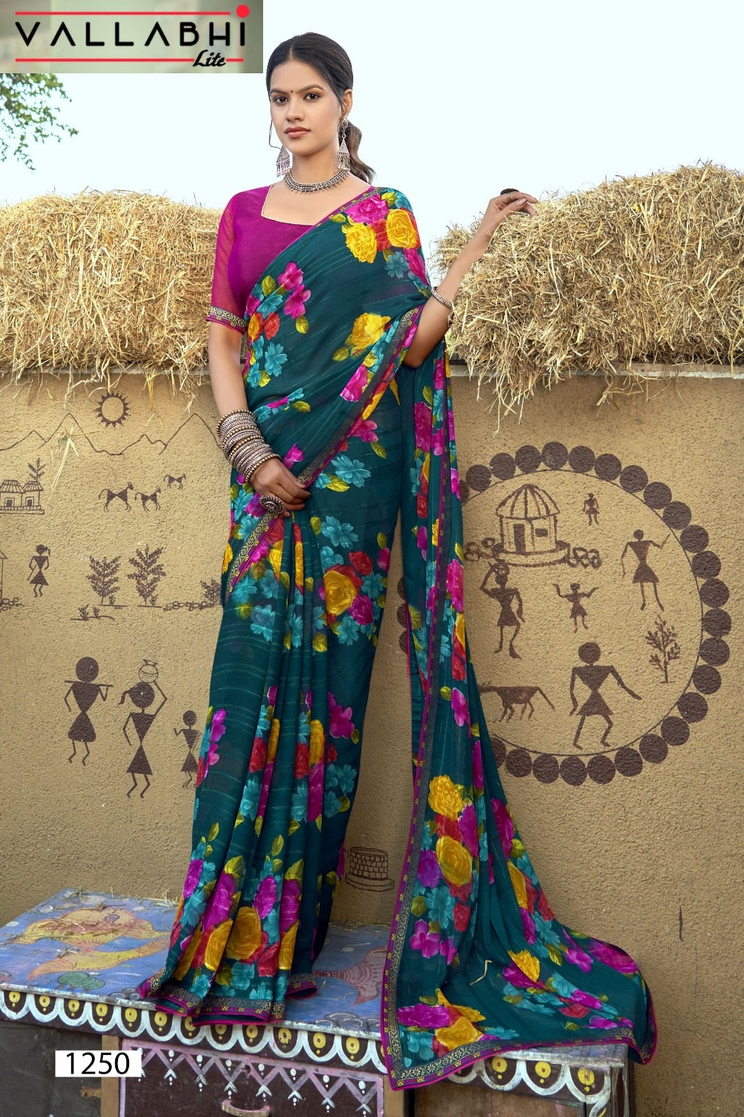 Mukunda Vallabhi Lite Georgette Sarees Wholesaler Gujarat