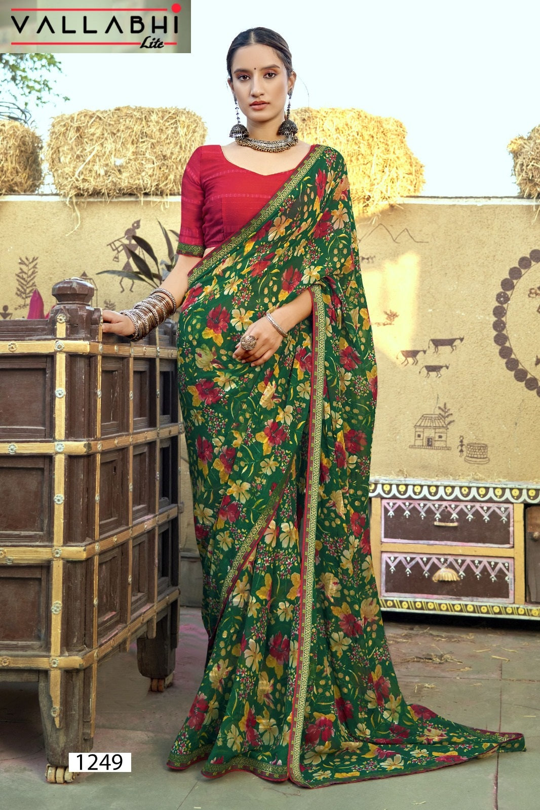 Mukunda Vallabhi Lite Georgette Sarees Wholesaler Gujarat