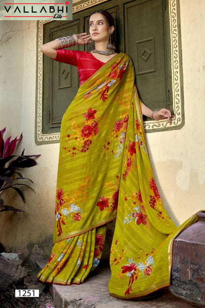 Mukunda Vallabhi Lite Georgette Sarees Wholesaler Gujarat
