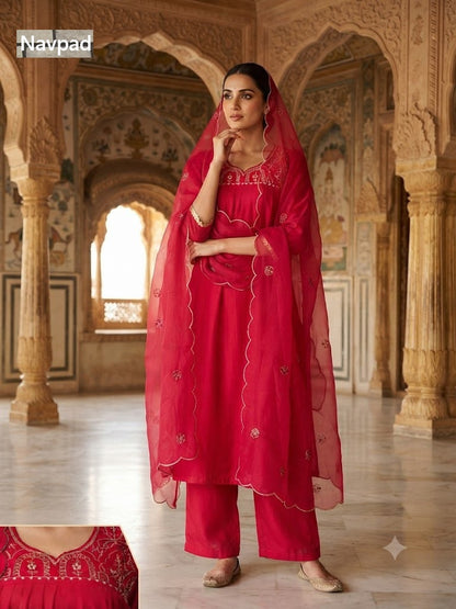 Mul Chanderi 011026 Navpad Readymade Anarkali Suits Wholesaler Gujarat