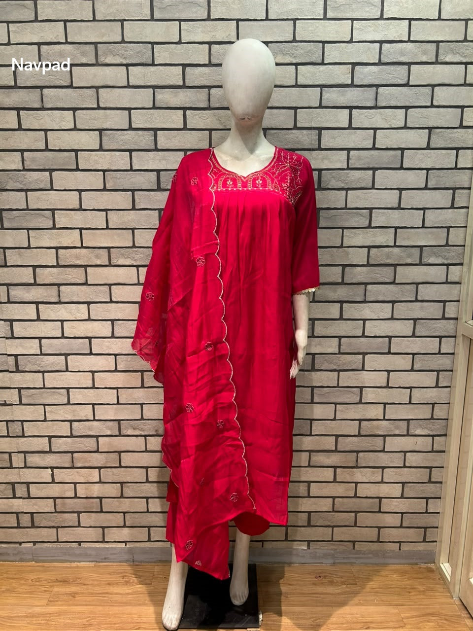 Mul Chanderi 011026 Navpad Readymade Anarkali Suits Wholesaler Gujarat