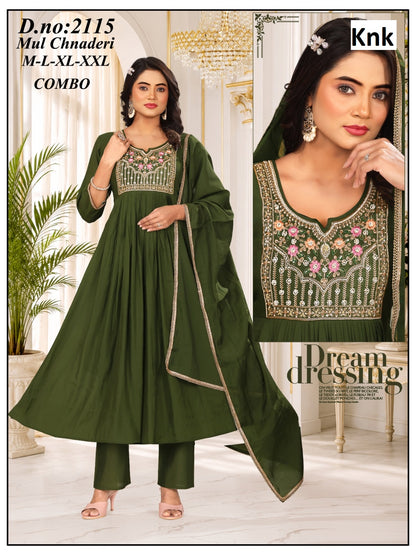 Mul Chanderi 2310 Knk Readymade Anarkali Suits Exporter India