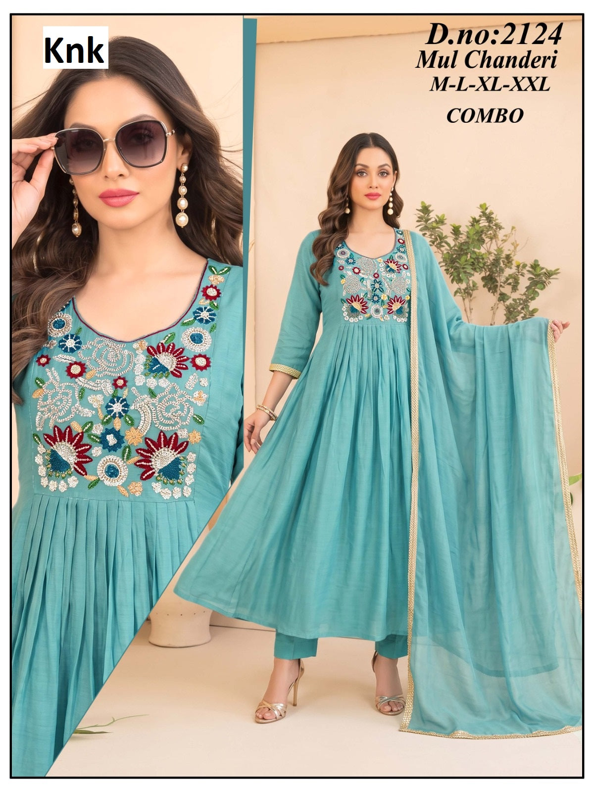Mul Chanderi 2310 Knk Readymade Anarkali Suits Exporter India