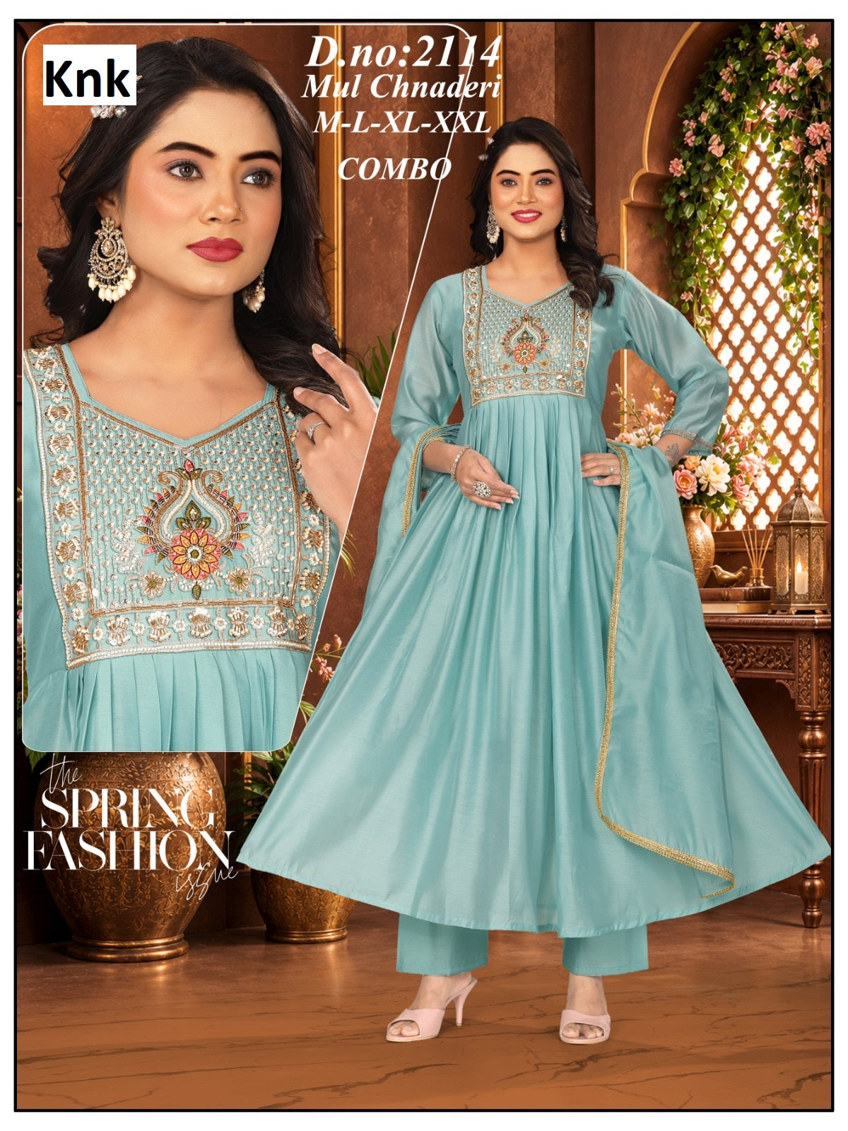 Mul Chanderi 2310 Knk Readymade Anarkali Suits Exporter India
