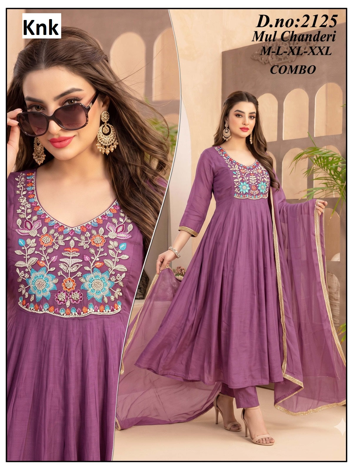 Mul Chanderi 2310 Knk Readymade Anarkali Suits Exporter India
