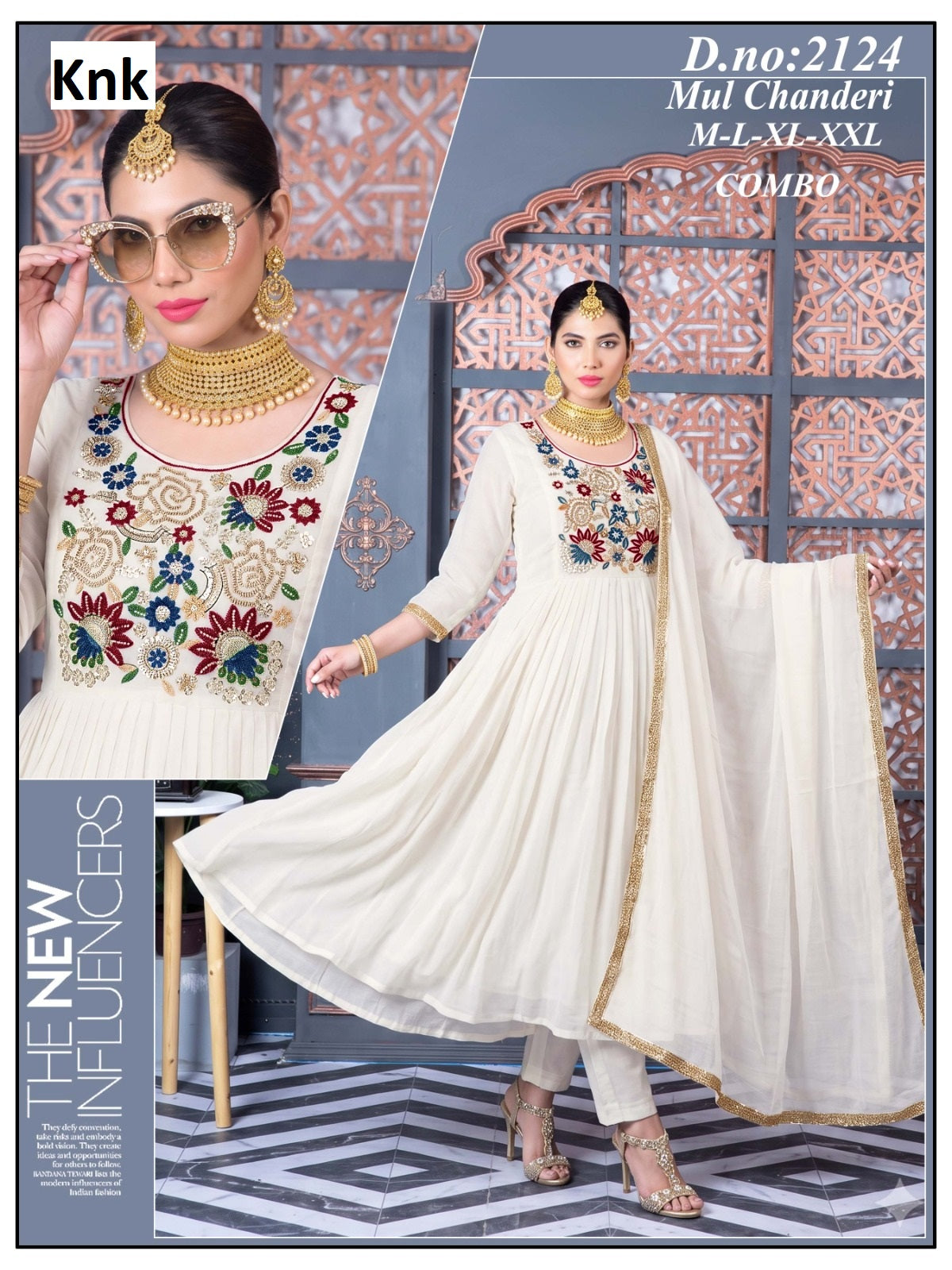 Mul Chanderi 2310 Knk Readymade Anarkali Suits Exporter India