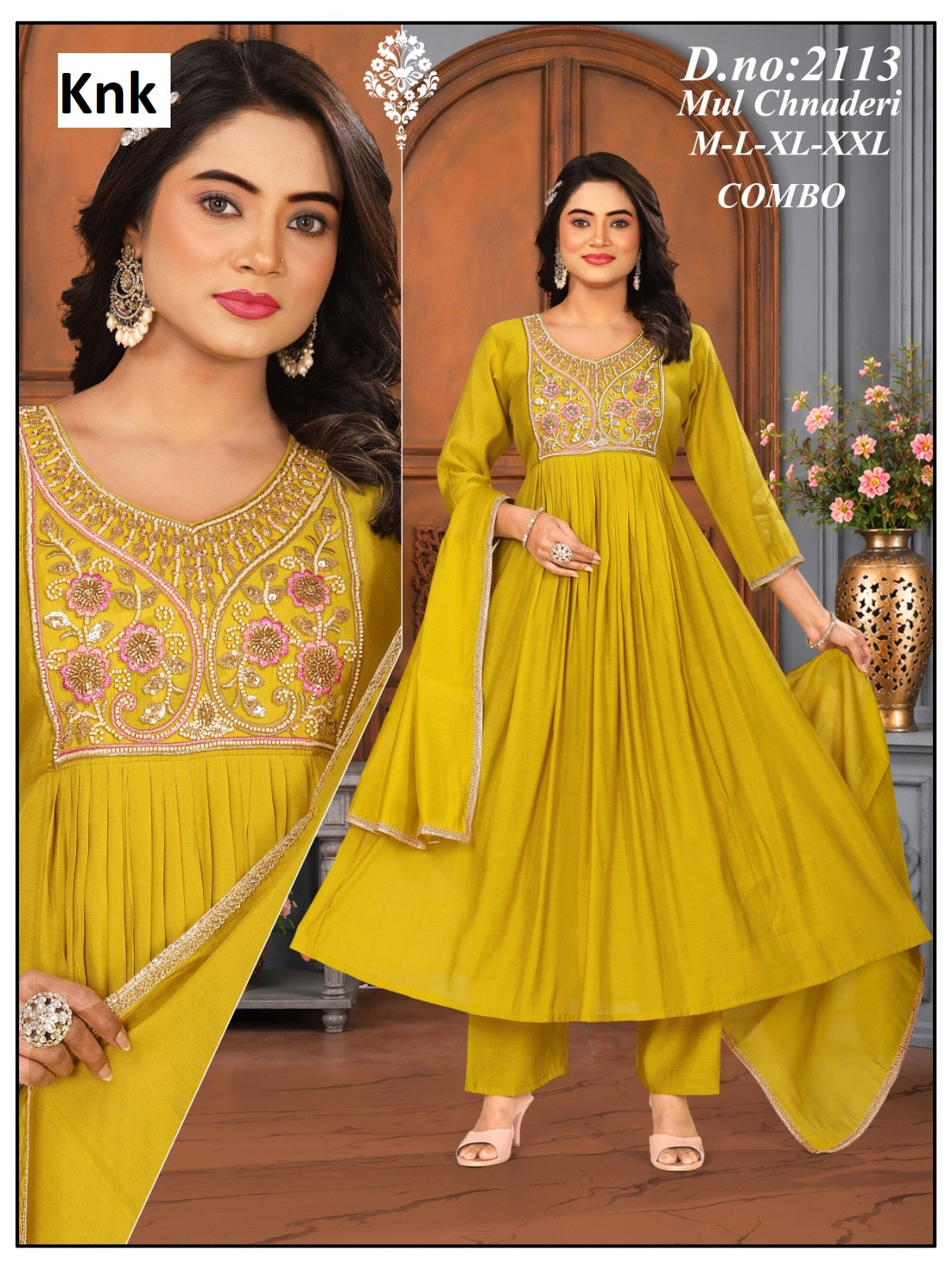 Mul Chanderi 2310 Knk Readymade Anarkali Suits Exporter India