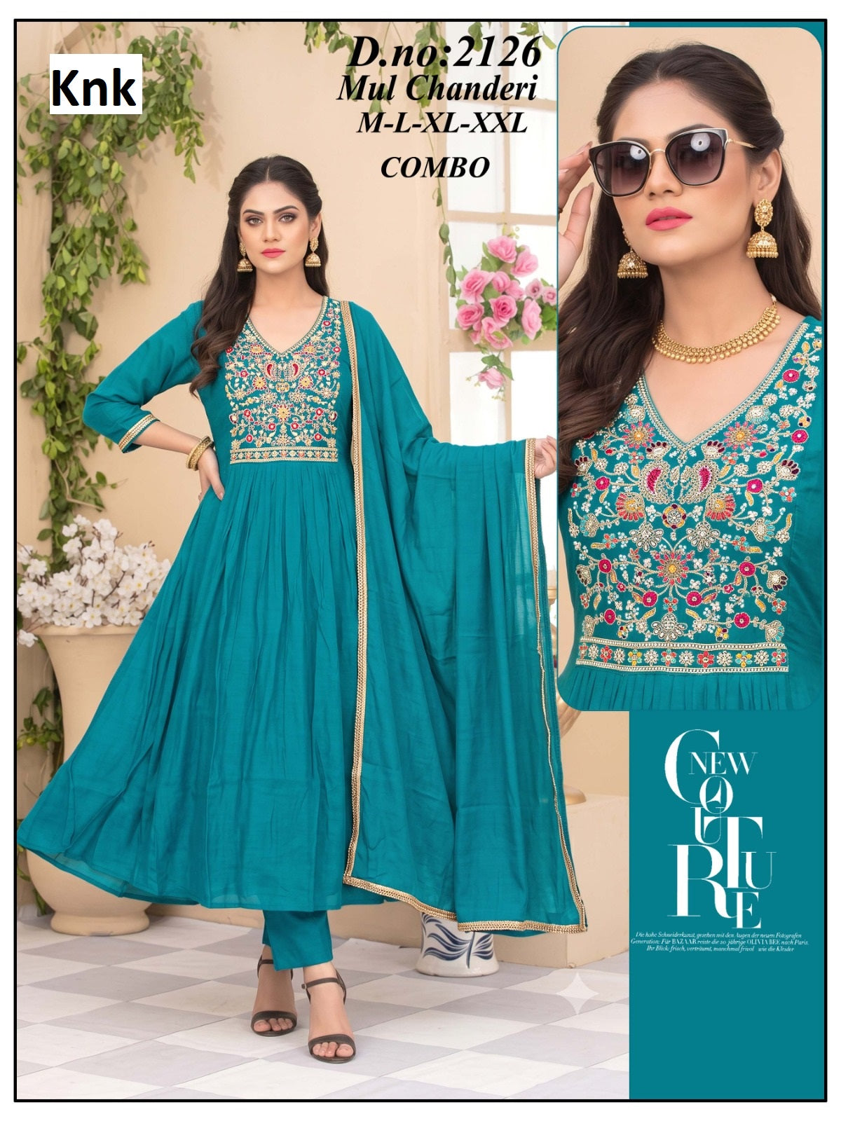Mul Chanderi 2310 Knk Readymade Anarkali Suits Exporter India