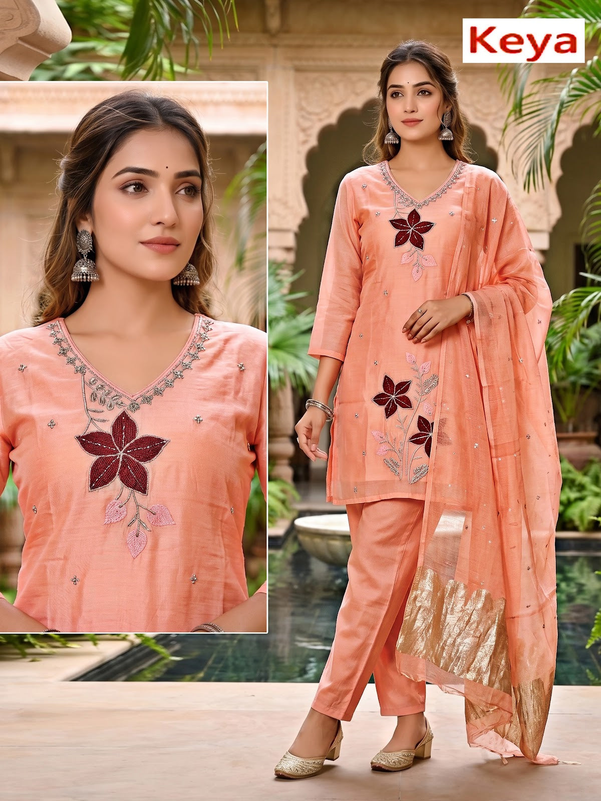Mul Chanderi 2409 Keya Readymade Suits Exporter Gujarat