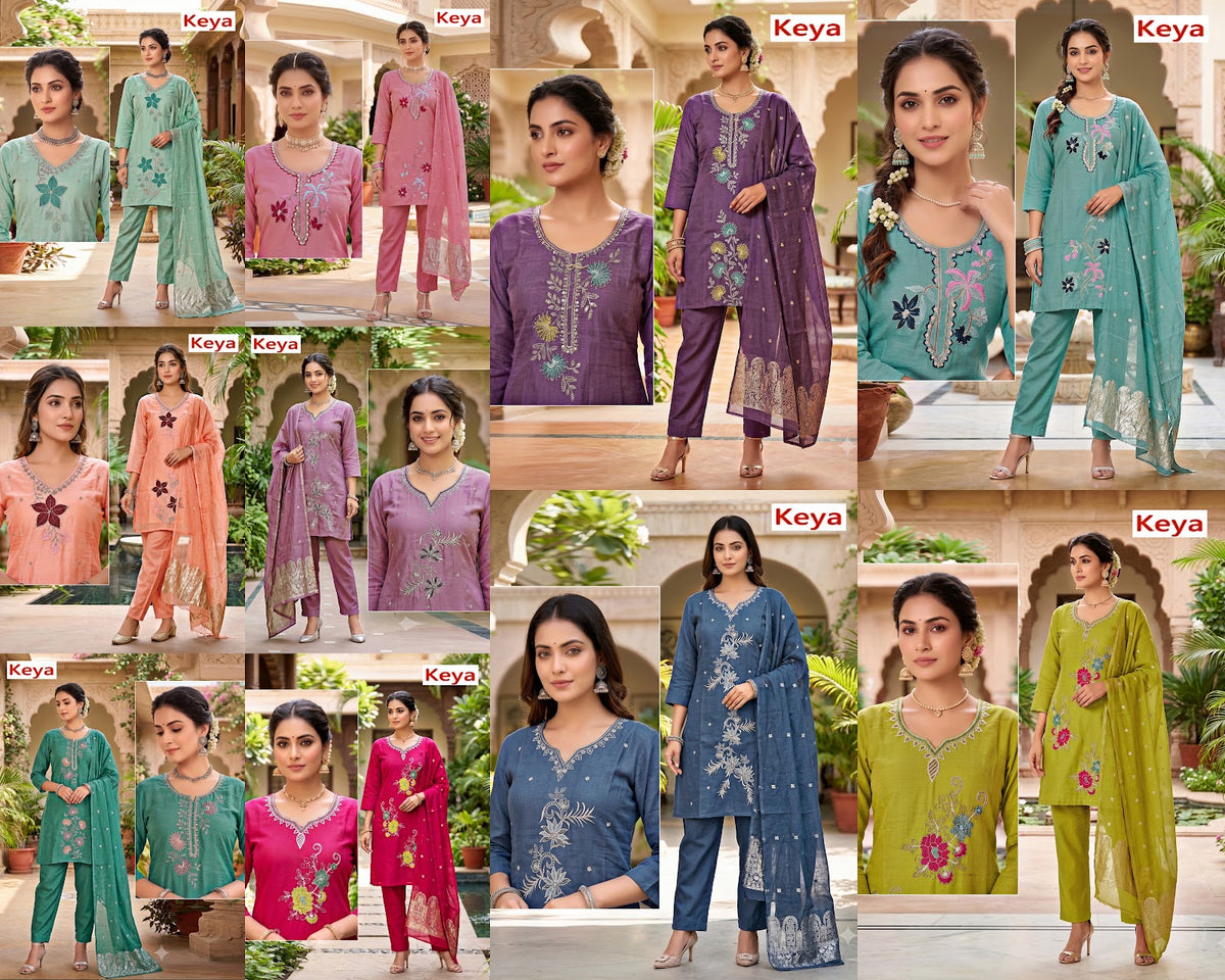 Mul Chanderi 2409 Keya Readymade Suits Exporter Gujarat