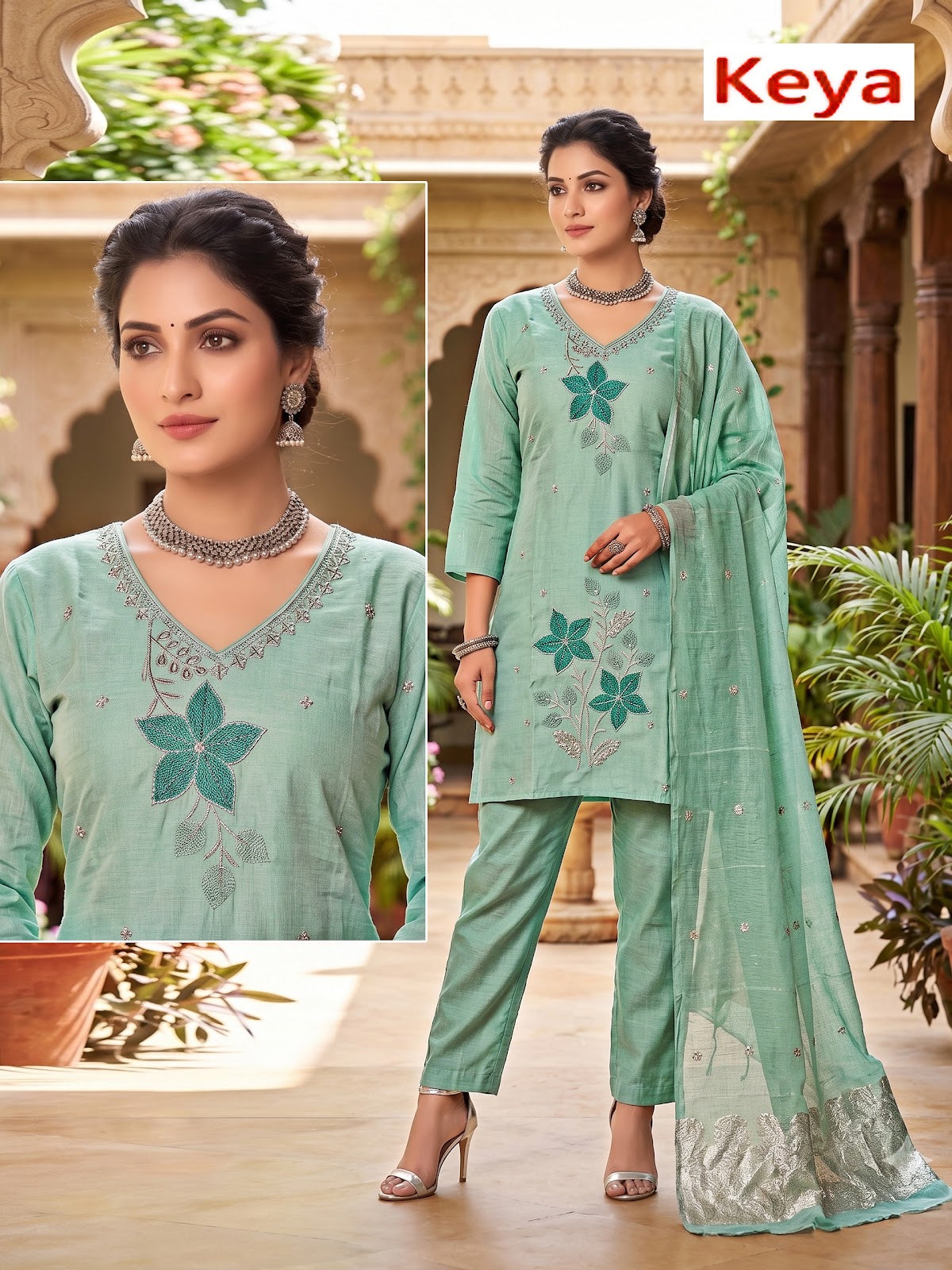 Mul Chanderi 2409 Keya Readymade Suits Exporter Gujarat