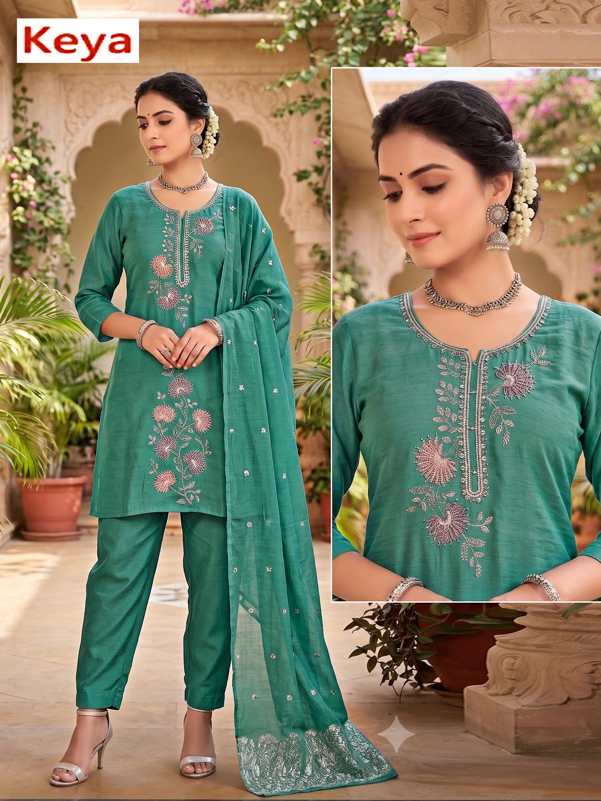Mul Chanderi 2409 Keya Readymade Suits Exporter Gujarat
