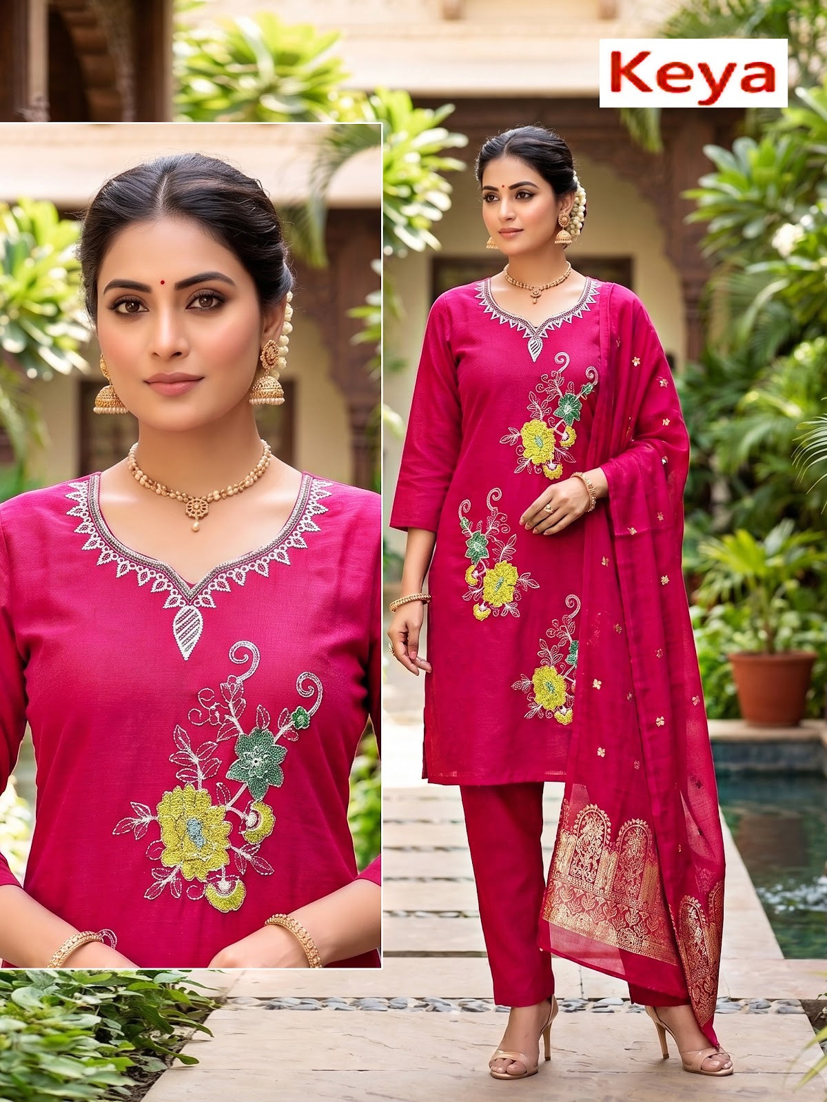 Mul Chanderi 2409 Keya Readymade Suits Exporter Gujarat
