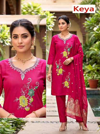 Mul Chanderi 2409 Keya Readymade Suits Exporter Gujarat