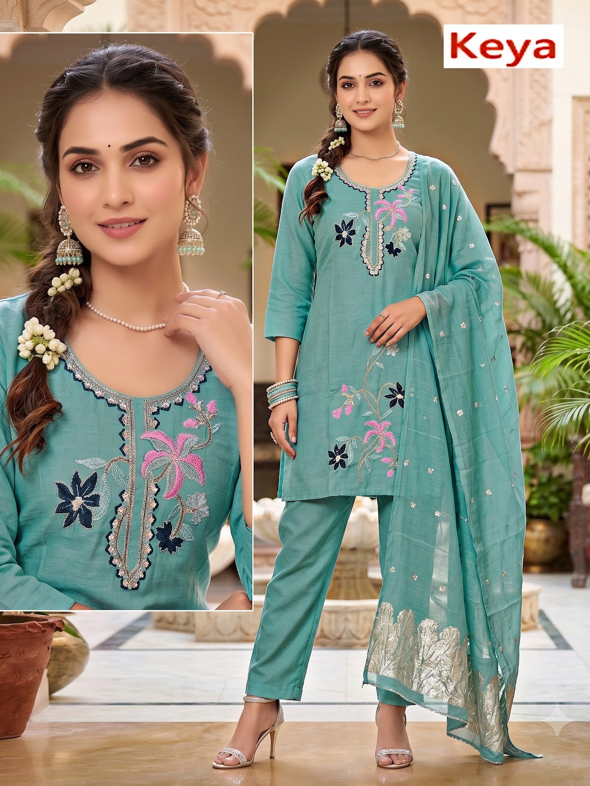 Mul Chanderi 2409 Keya Readymade Suits Exporter Gujarat