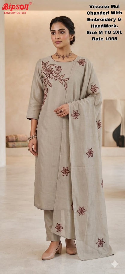 Mul Chanderi 2706 Bipson Prints Readymade Pant Style Suits Wholesale Price