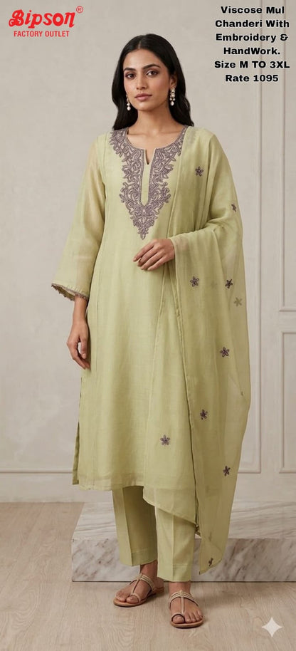 Mul Chanderi 2706 Bipson Prints Readymade Pant Style Suits Wholesale Price
