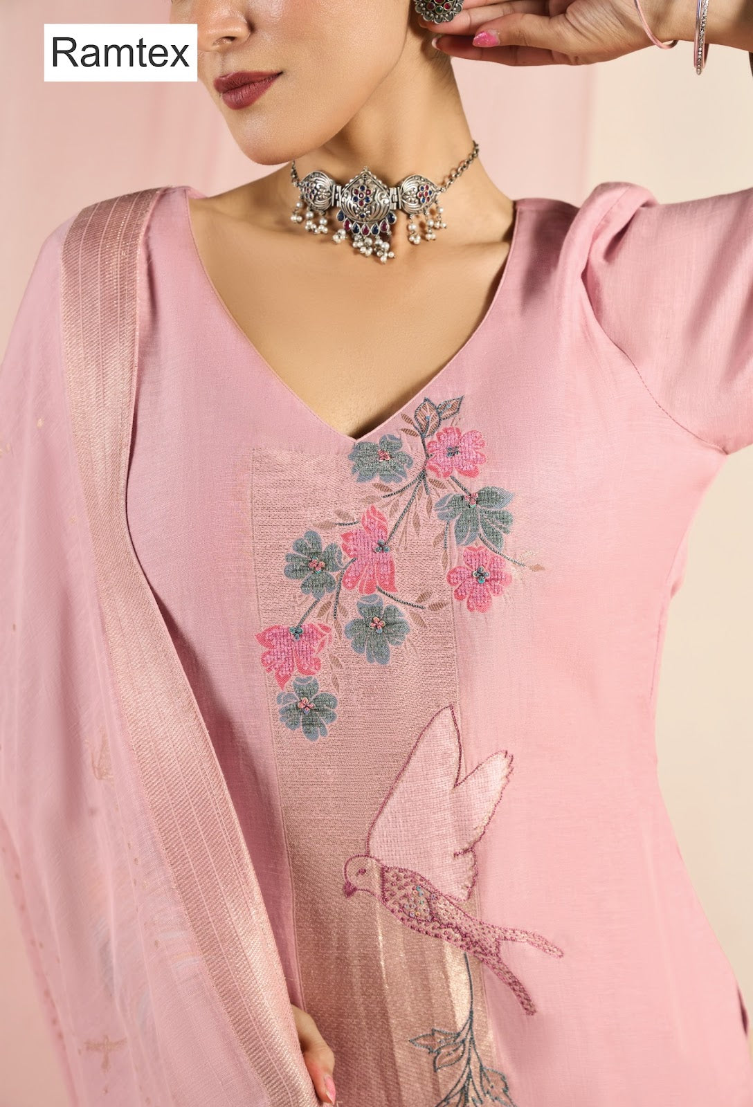Mul Linen Heritage Ramtex Pant Style Suits Supplier Ahmedabad