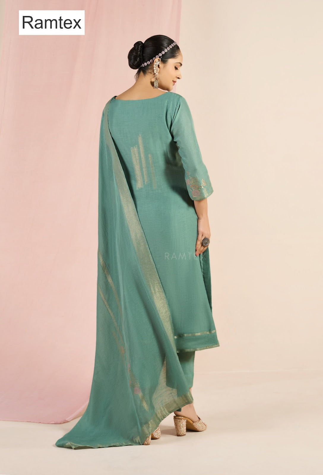 Mul Linen Heritage Ramtex Pant Style Suits Supplier Ahmedabad