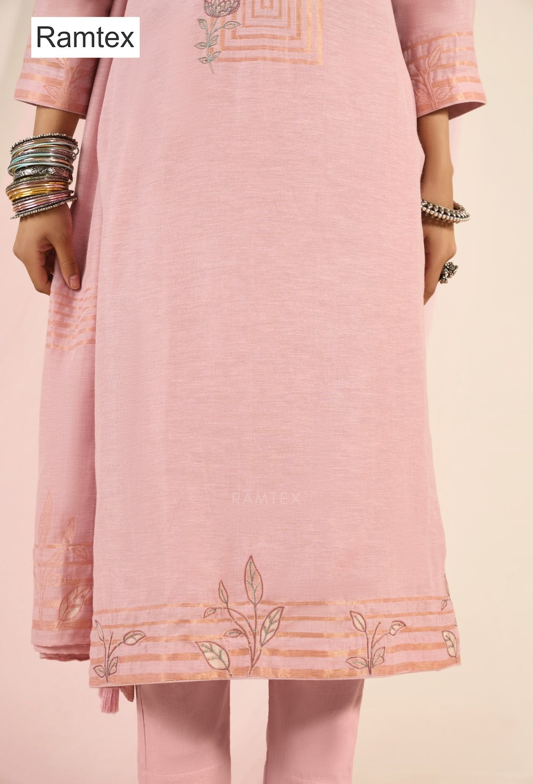 Mul Linen Heritage Ramtex Pant Style Suits Supplier Ahmedabad