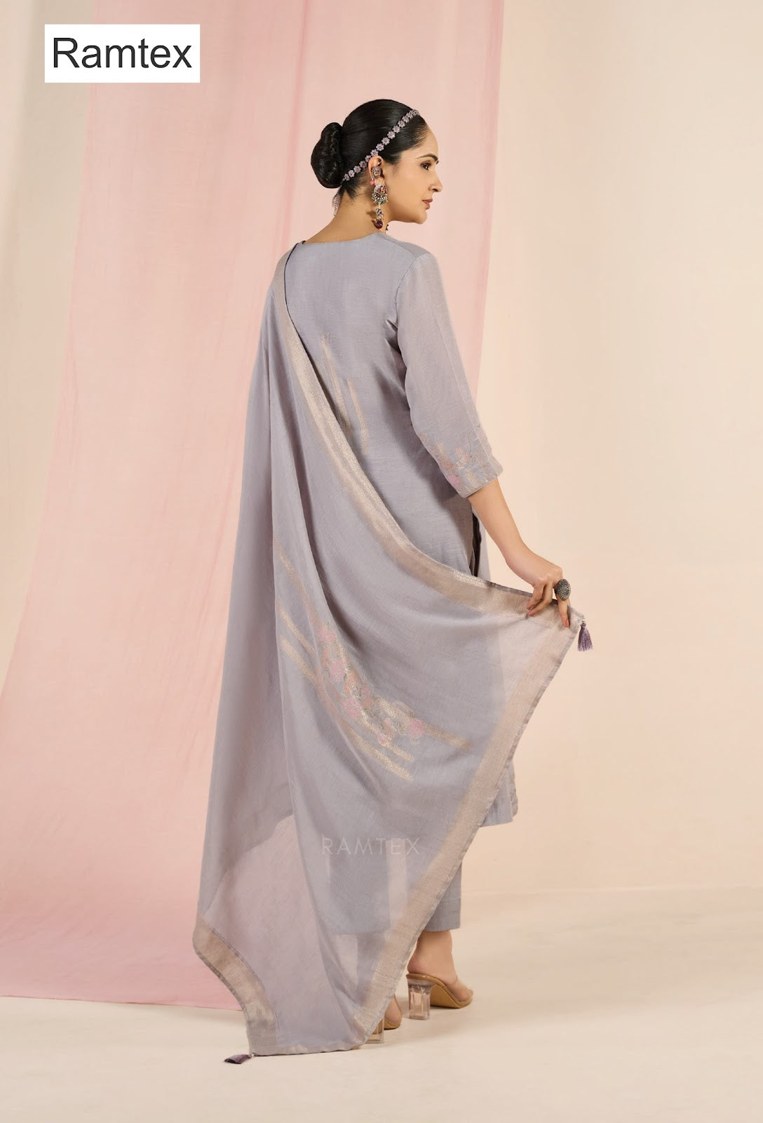 Mul Linen Heritage Ramtex Pant Style Suits Supplier Ahmedabad