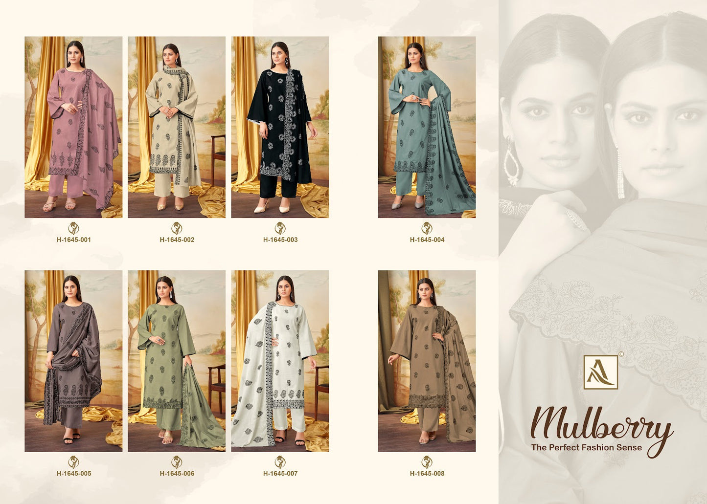 Mulbeery Alok Cambric Cotton Pant Style Suits Exporter Gujarat