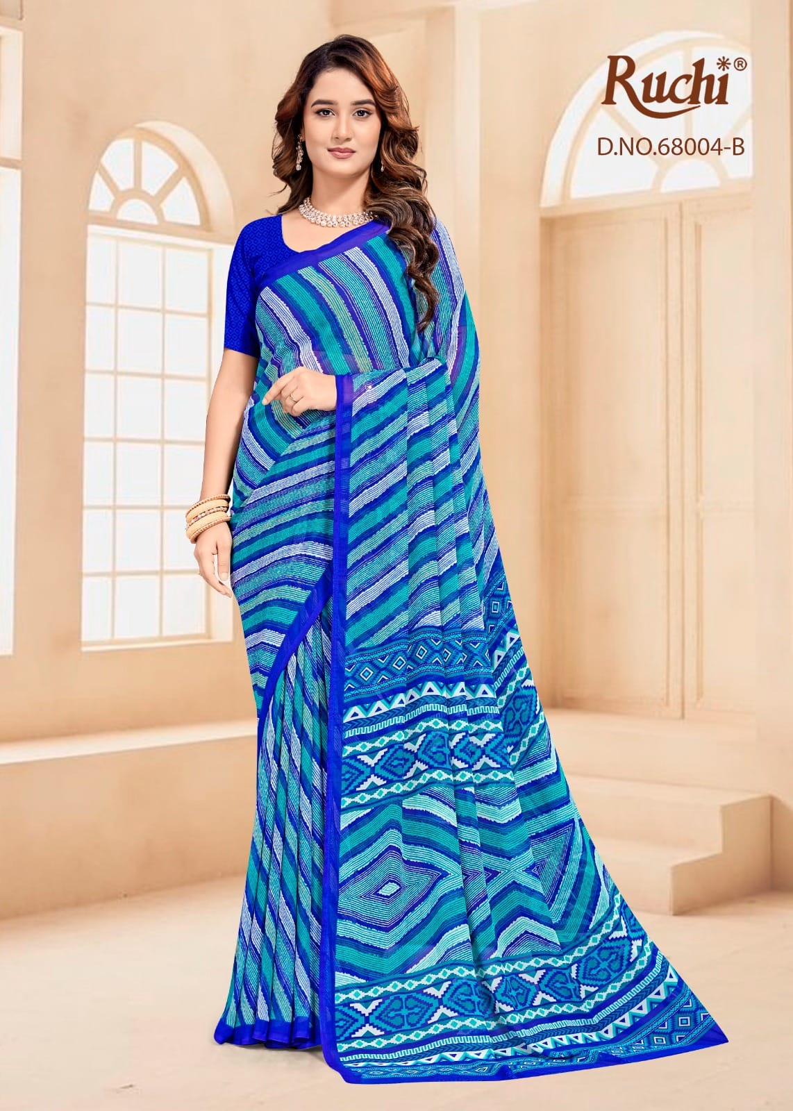 Mulberry Silk Ruchi Silk Georgette Sarees Wholesaler Gujarat