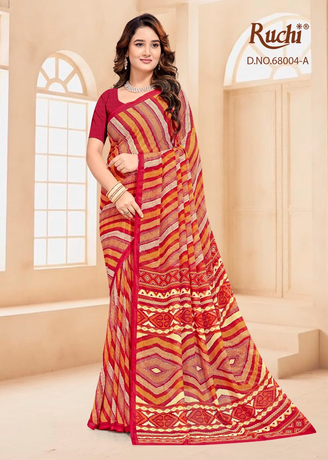 Mulberry Silk Ruchi Silk Georgette Sarees Wholesaler Gujarat