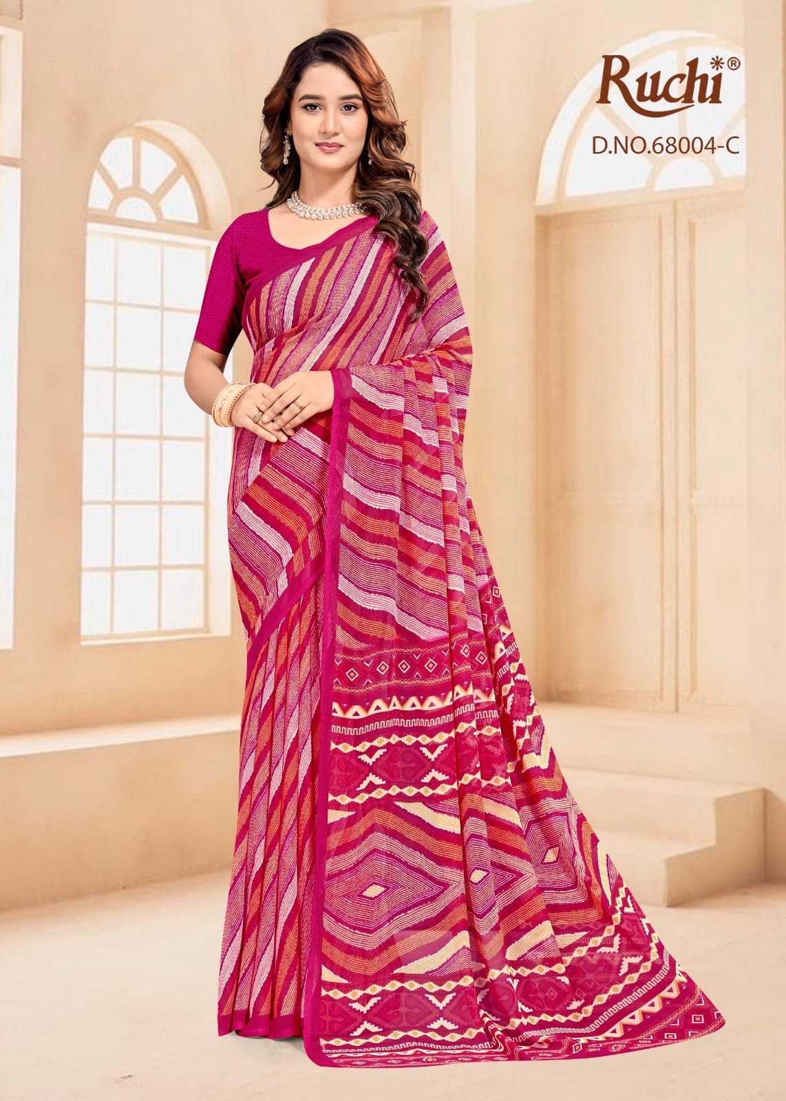 Mulberry Silk Ruchi Silk Georgette Sarees Wholesaler Gujarat