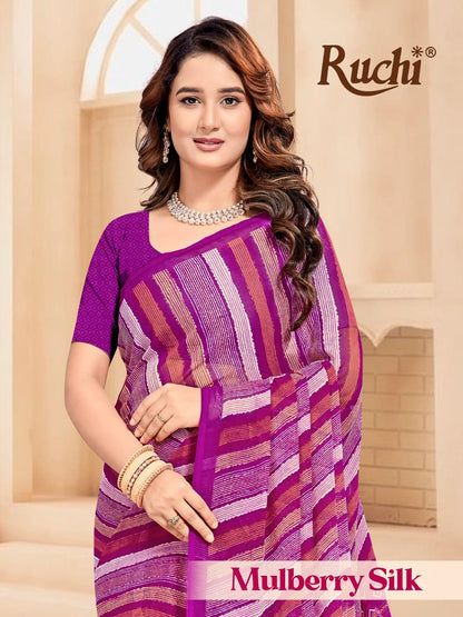Mulberry Silk Ruchi Silk Georgette Sarees Wholesaler Gujarat