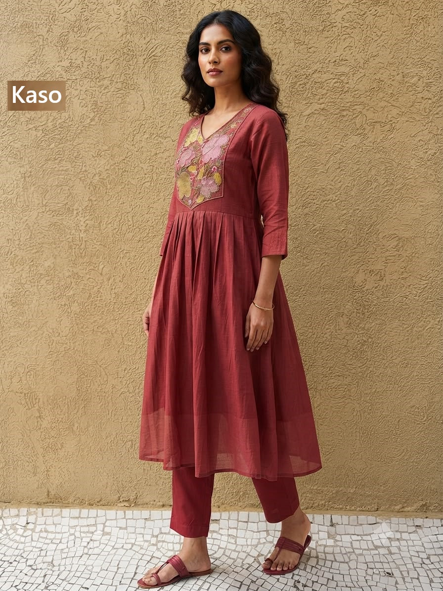 Mull Chanderi 2208 Kaso Readymade Anarkali Suits Wholesaler Ahmedabad