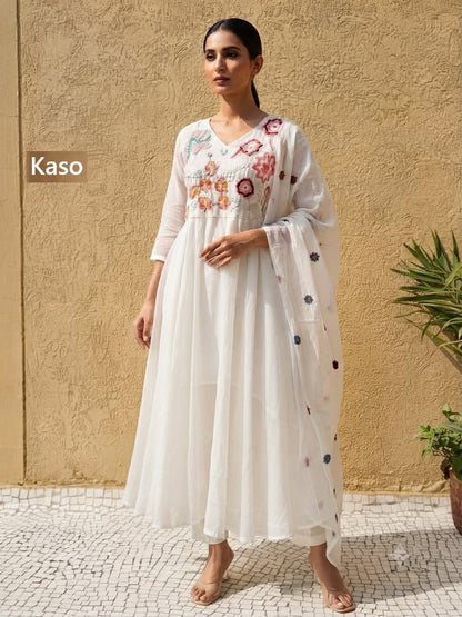 Mull Chanderi 2208 Kaso Readymade Anarkali Suits Wholesaler Ahmedabad