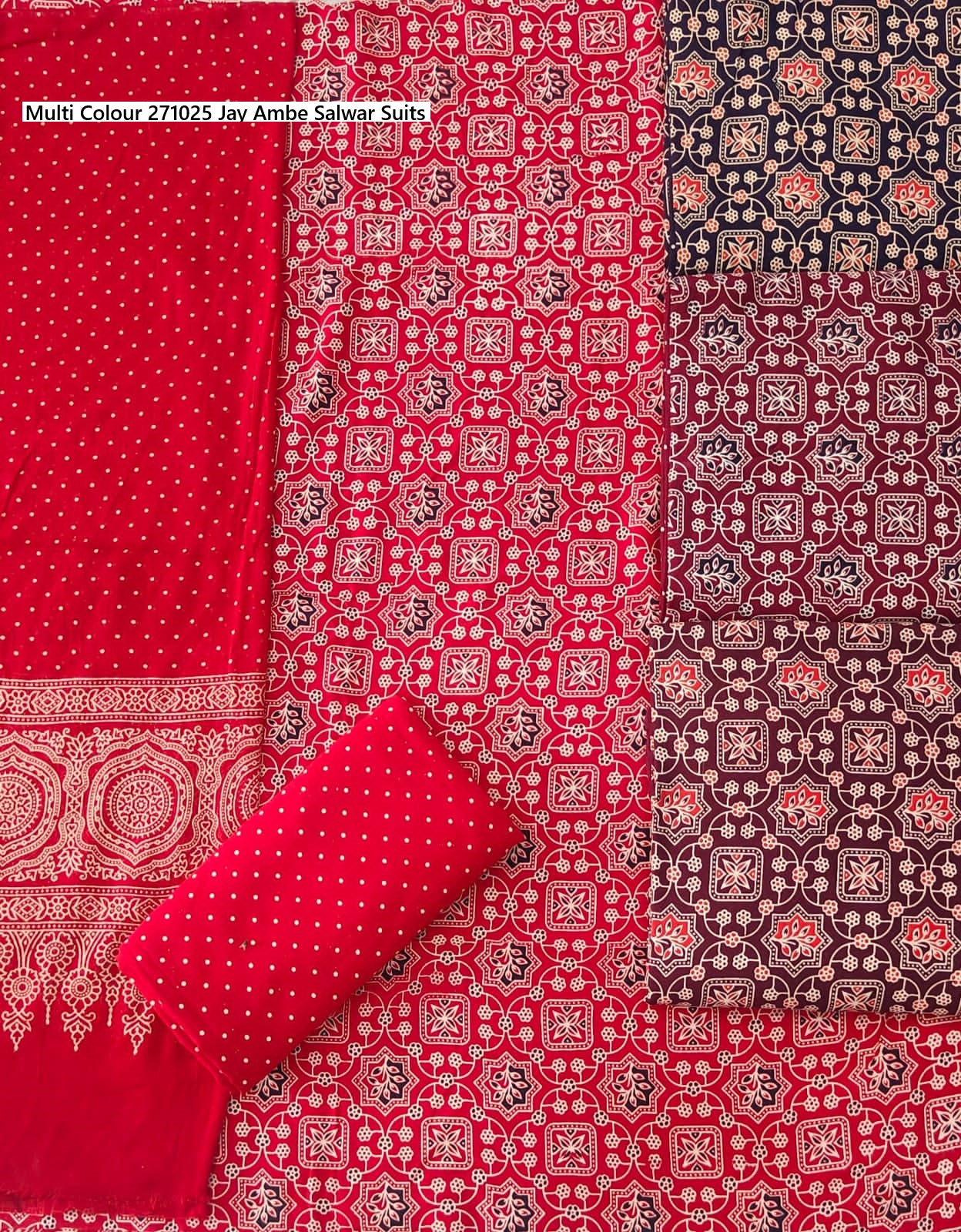Multi Colour 271025 Jay Ambe Rayon Salwar Suits Exporter Gujarat