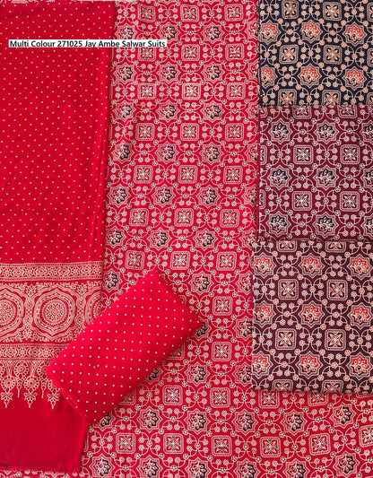 Multi Colour 271025 Jay Ambe Rayon Salwar Suits Exporter Gujarat
