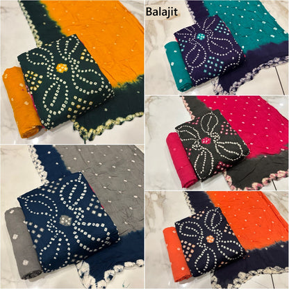 Multi Colour 301025 Balajit Cotton Satin Salwar Suits Wholesale Price