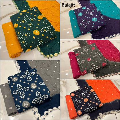 Multi Colour 301025 Balajit Cotton Satin Salwar Suits Wholesale Price