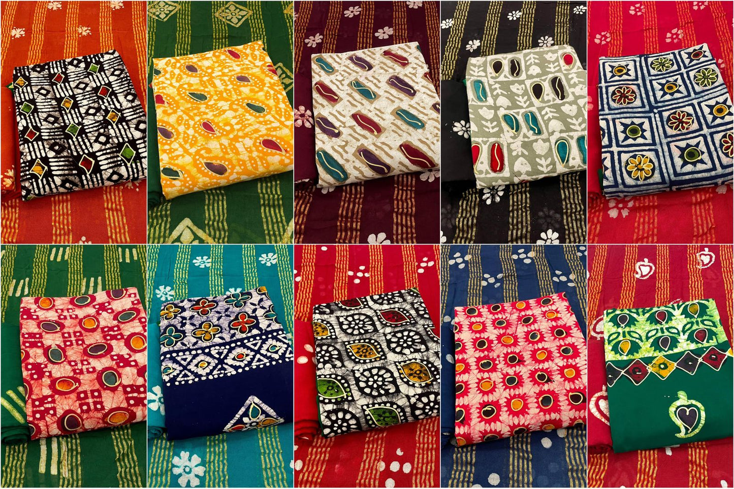 Multi Gold Batik Balajit Rayon 14Kg Salwar Suits