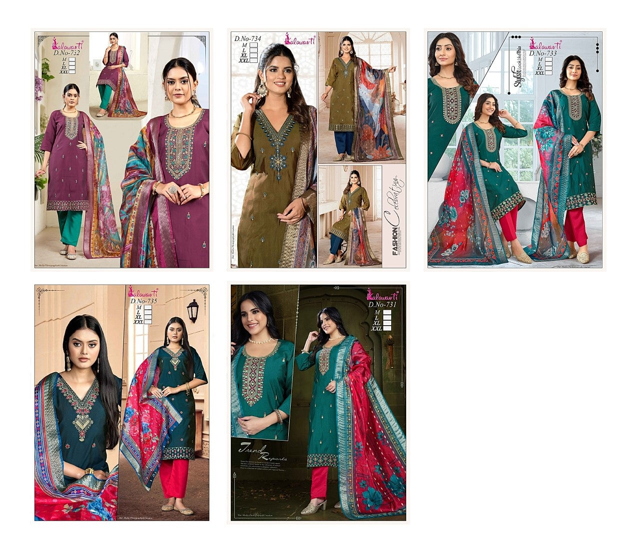 Multi Sequence 2909 Kalawanti Silk Readymade Pant Style Suits Supplier India