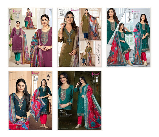 Multi Sequence 2909 Kalawanti Silk Readymade Pant Style Suits Supplier India