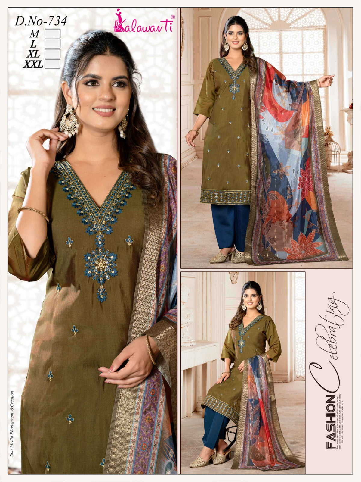Multi Sequence 2909 Kalawanti Silk Readymade Pant Style Suits Supplier India